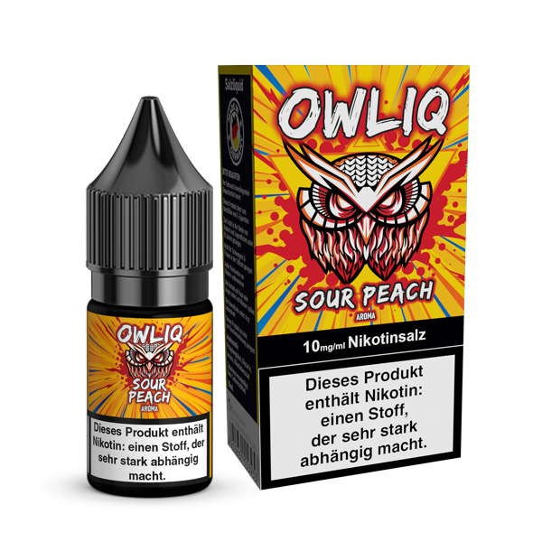 Sour Peach Nikotinsalz Liquid OWLIQ 10 mg/ml Verpackung
