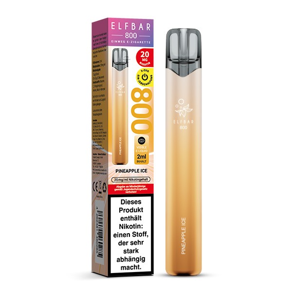 Elf Bar 800 Vape Einweg E-Zigarette Pineapple Ice Verpackung