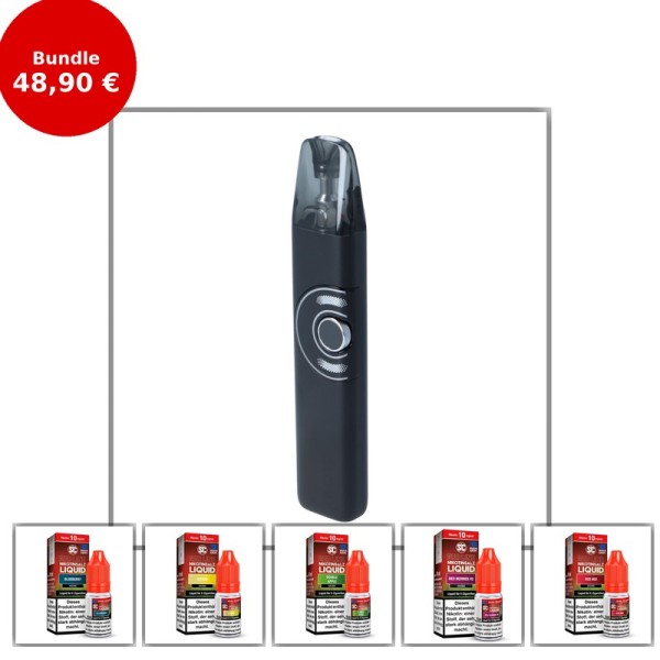 Red Nic-Salt Starter-Set (5 Liquids + 1 Gerät)