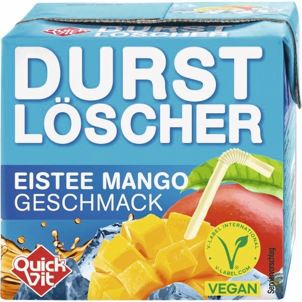 QuickVit Durstlöscher Trinkpäckchen Eistee Mango