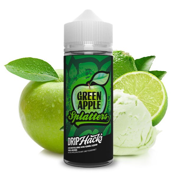 Green Apple Splatters Longfill Aroma Drip Hacks Geschmack
