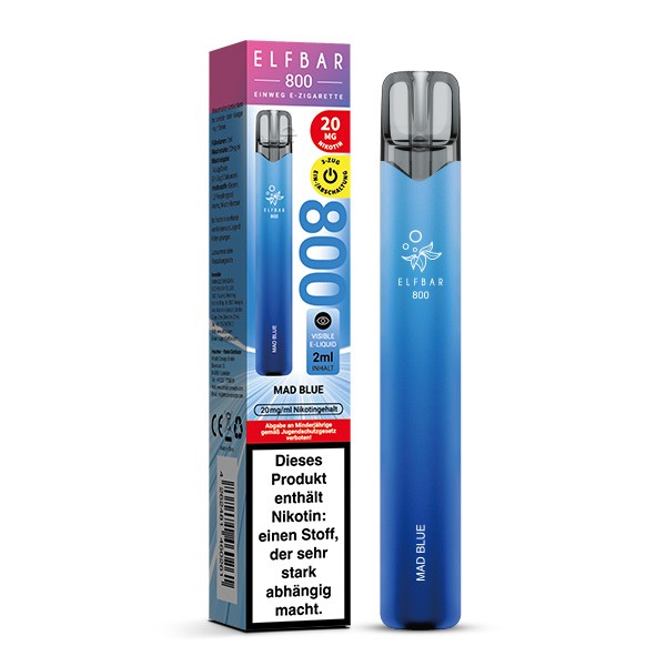 Elf Bar 800 Vape Einweg E-Zigarette Mad Blue Verpackung