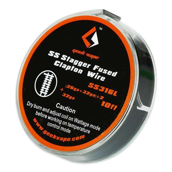 Geekvape SS Stagger Fused Clapton Wire SS316L Wickeldraht