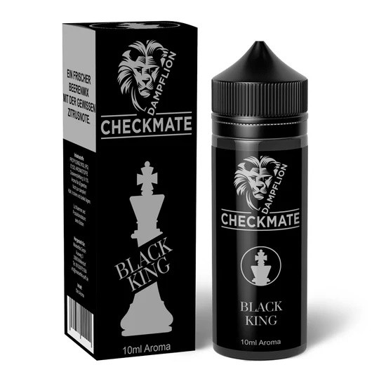 Black King Aroma Checkmate Dampflion Verpackung Flasche