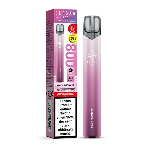Elf Bar 800 Vape Einweg E-Zigarette Pink Lemonade Verpackung