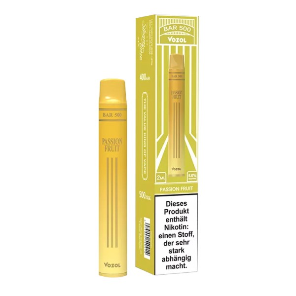 Vozol Bar 500 Disposable Einweg E-Zigarette Passion Fruit