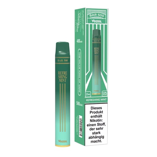 Vozol Bar 500 Disposable Einweg E-Zigarette Refreshing Mint