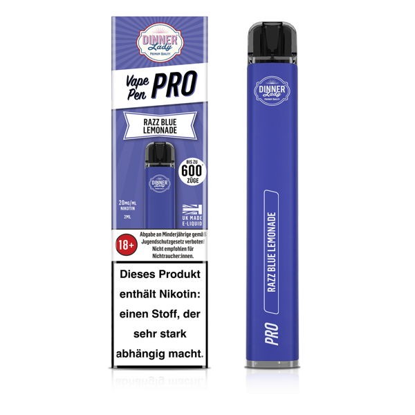 Dinner Lady Vape Pen Pro Disposable Razz Blue Lemonade